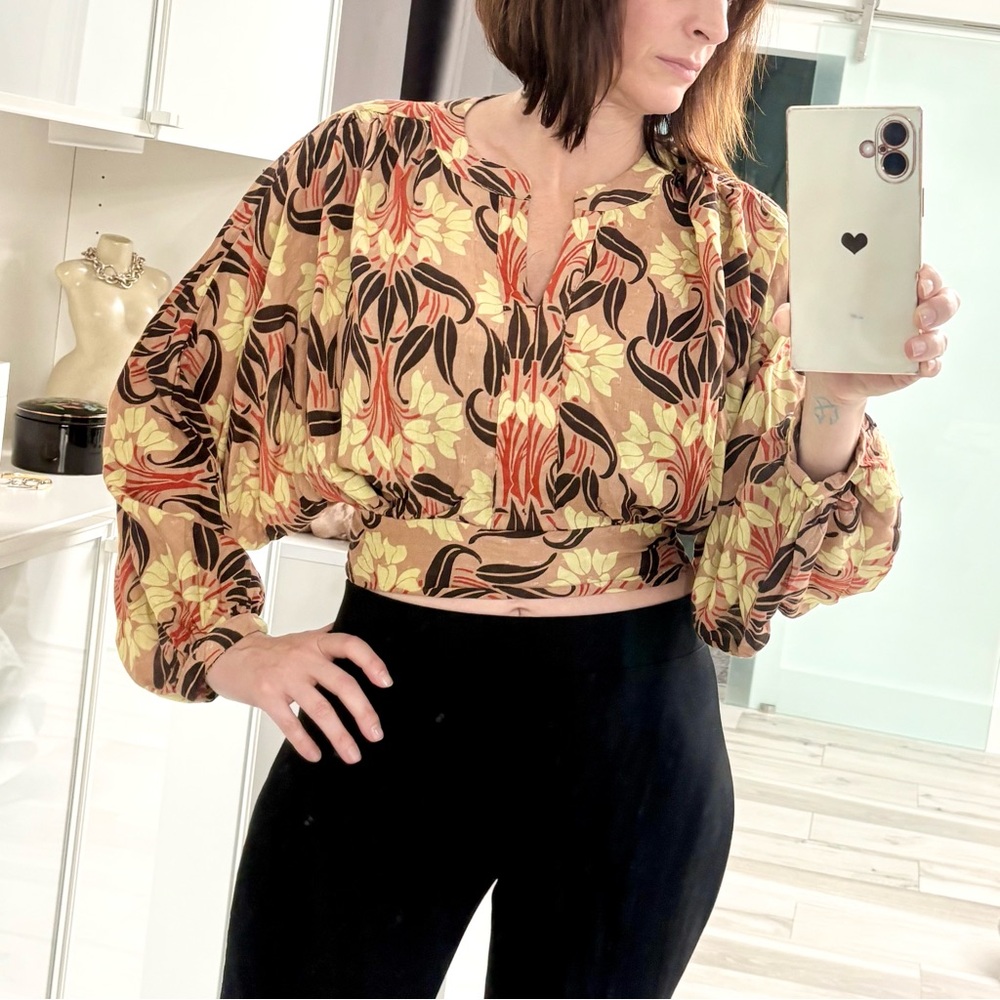 NWT Haute Hippie Multicolor Floral Blouse